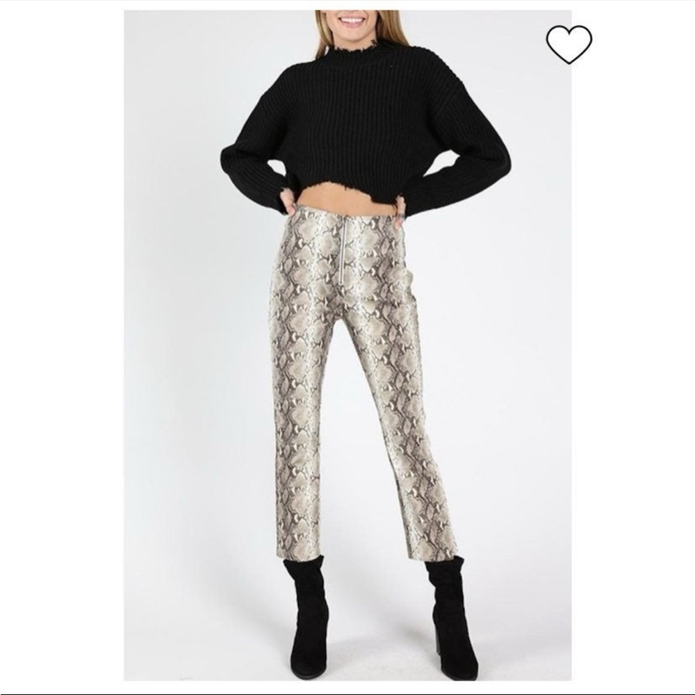 Wild Honey Snake Print Cropped Pants